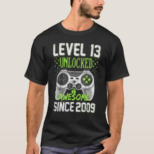 Level 13 Unlocked Awesome Since 2009 13th Birthday T-Shirt