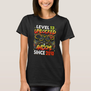 Level 13 Unlocked Awesome Since 2010 13th Birthday T-Shirt