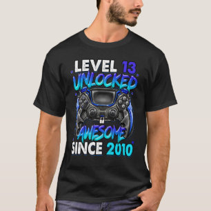 Level 13 Unlocked Awesome Since 2010 13th Birthday T-Shirt