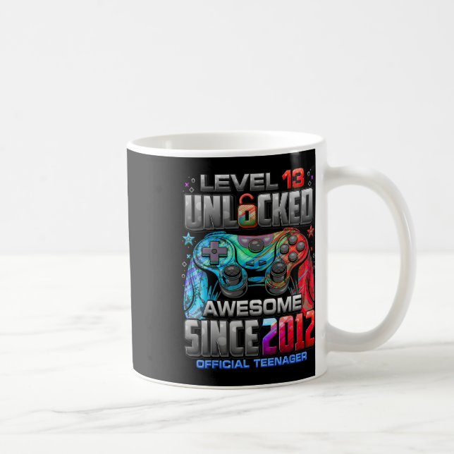 Level 13 Unlocked Awesome Since 2012 13th Birthday Coffee Mug (Right)
