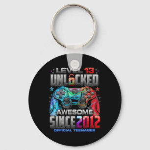 Level 13 Unlocked Awesome Since 2012 13th Birthday Key Ring