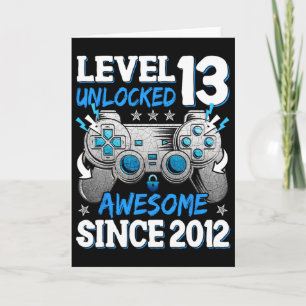 Level 13 Unlocked Awesome Since 2012 Birthday Gami Card