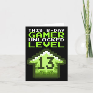 Level 13 Unlocked Birthday Video Game 13th Birthda Card