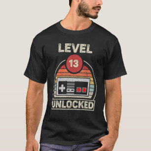 Level 13 Unlocked Gamer 13th Birthday 13 Years Old T-Shirt