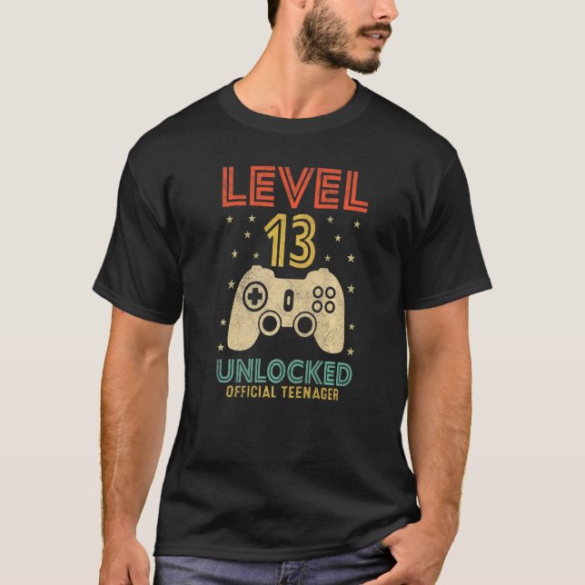 Level 13 Unlocked Official Teenager 13 Years Old G T-Shirt (Front)