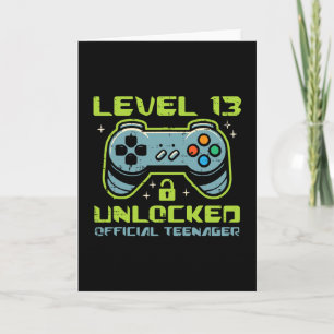 Level 13 Unlocked Official Teenager 13th Birthday Card