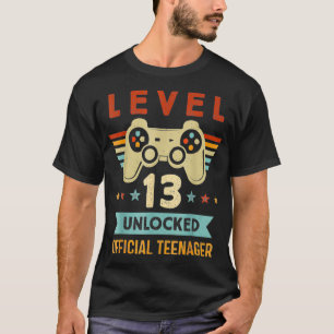 Level 13 Unlocked Official Teenager 13th Birthday T-Shirt