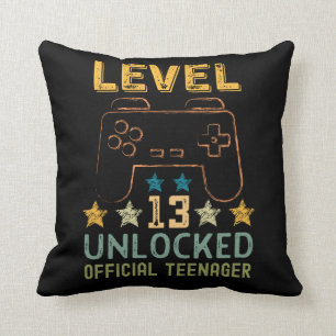 Level 13 unlocked official teenager funny gamers cushion