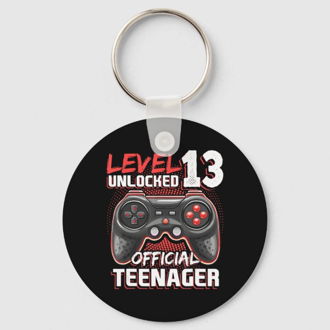 Level 13 Unlocked Official Teenager Video Game 13t Key Ring (Front)