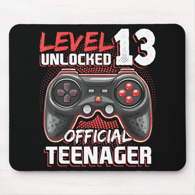 Level 13 Unlocked Official Teenager Video Game 13t Mouse Pad (Front)