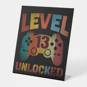 LEVEL 13 UNLOCKED PEDESTAL SIGN