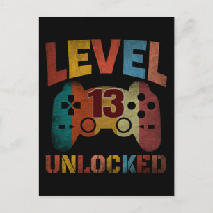 LEVEL 13 UNLOCKED POSTCARD