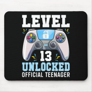 Level 13 Unlocked Video Game 13th Birthday Gamer B Mouse Pad