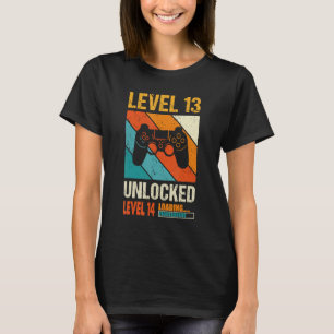 Level 13 Unlocked Video Gamer 13 Years Old 13th Bi T-Shirt