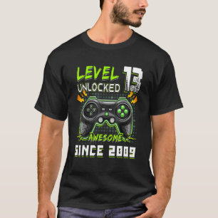Level 13 Unlocked Video Gamer 13 Yrs Old 13 Birth T-Shirt