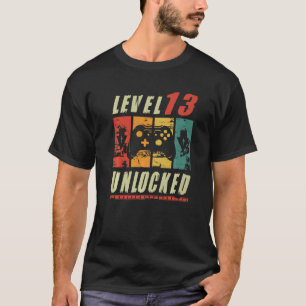 Level 13 Unlocked Video Gamer Turning 13th Birthda T-Shirt