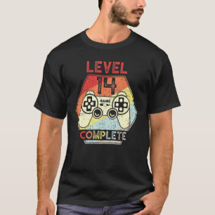 Level 14 Complete Video Gamer 14th Birthday Men Wo T-Shirt