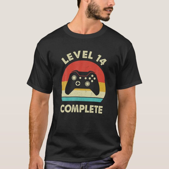 Level 14 Complete Video Gamer - 14Th Wedding Anive T-Shirt (Front)
