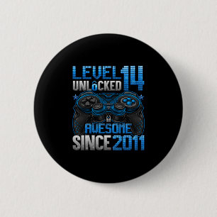 Level 14 Unlocked 14 Year Old Gifts Boys 14th Birt 6 Cm Round Badge