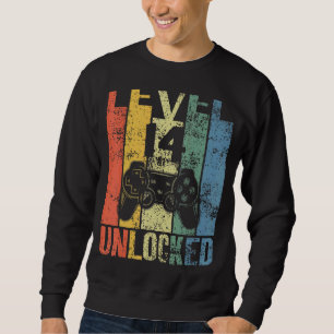 Level 14 Unlocked 14th Birthday  For Video Gamers Sweatshirt