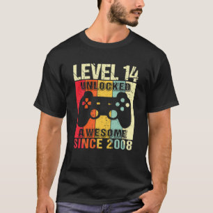 Level 14 Unlocked 14Th Birthday Gamer Awesome Sinc T-Shirt