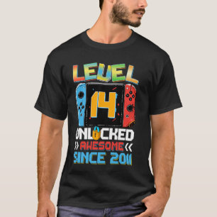Level 14 Unlocked Awesome 2011 Video Game 14th Bir T-Shirt