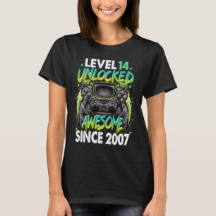 Level 14 Unlocked Awesome Since 2007 14th Birthday T-Shirt