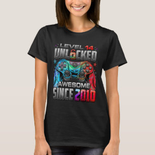 Level 14 Unlocked Awesome Since 2010 14th Birthday T-Shirt