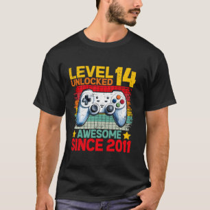 Level 14 Unlocked Awesome Since 2011 14th Birthday T-Shirt