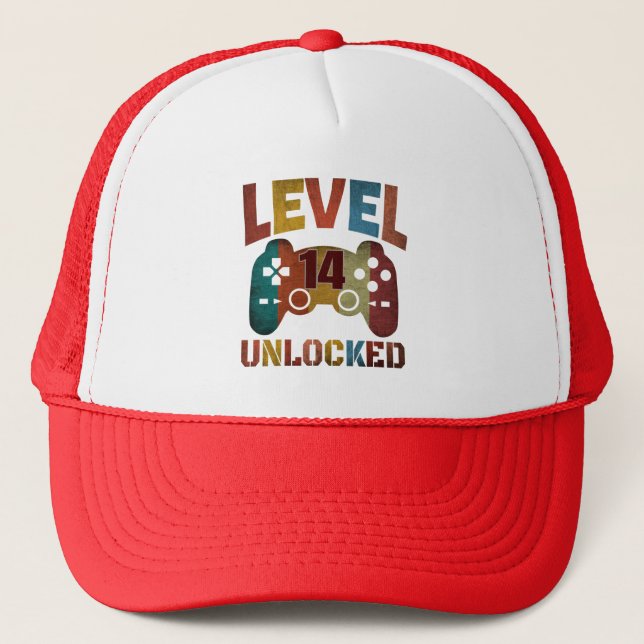 LEVEL 14 UNLOCKED  TRUCKER HAT (Front)