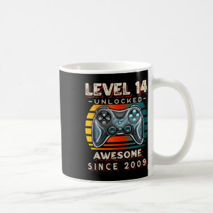 Level 14 Unlocked Video Game 14th Birthday 14 Yr O Coffee Mug