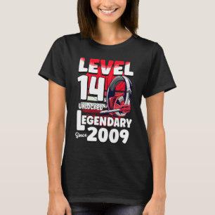 Level 14 years old Unlocked Since 2009 14th Gamer T-Shirt