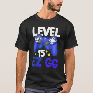 Level 15 EZ GG 15th Gamer Boy Teenager Controller T-Shirt