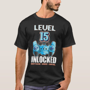 Level 15 Unlocked Boys Girls 15th Birthday 15 Year T-Shirt