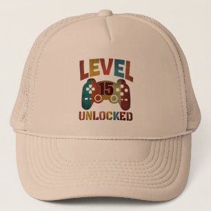 LEVEL 15 UNLOCKED  TRUCKER HAT