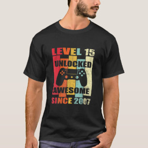 Level 15 Unlocked Video Gamer 15 Year Old Birthday T-Shirt