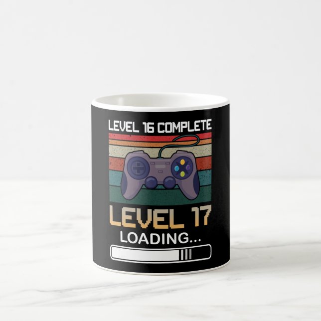 Level 16 Complete Level 17 | Birthday Video Game Coffee Mug (Center)