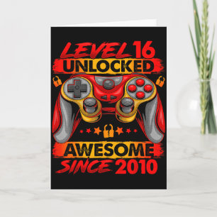 Level 16 Unlocked 16 Year Old Boys 16th Birthday B Card