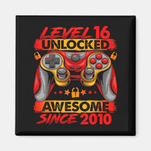 Level 16 Unlocked 16 Year Old Boys 16th Birthday B Magnet