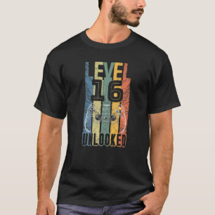 Level 16 Unlocked 16 Years Old Funny Gamer Boy Gir T-Shirt