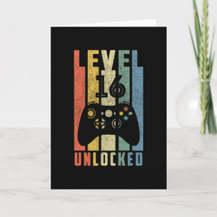 Level 16 Unlocked 16th Video Gamer Birthday Boy Gi Card