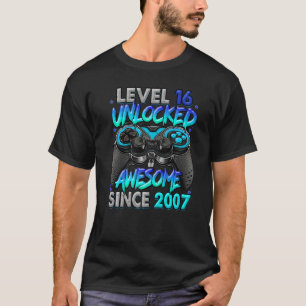 Level 16 Unlocked Awesome Since 2007 16th Birthday T-Shirt