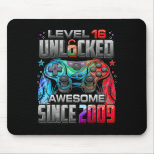 Level 16 Unlocked Awesome Since 2009 16th Birthday Mouse Pad
