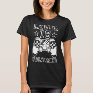 Level 16 Unlocked Teen Sweet Birthday Gamer Teenag T-Shirt
