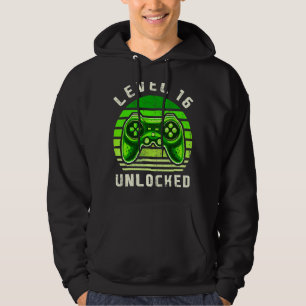 Level 16 Unlocked Video Game 16th Birthday Gamer B Hoodie