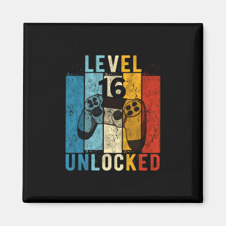 Level 16 Unlocked Video Gamer 16 Year Old 16th Bir Magnet