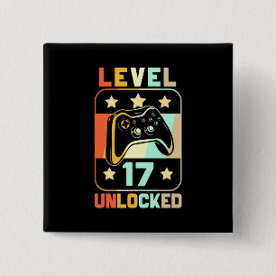 Level 17 Unlocked 15 Cm Square Badge