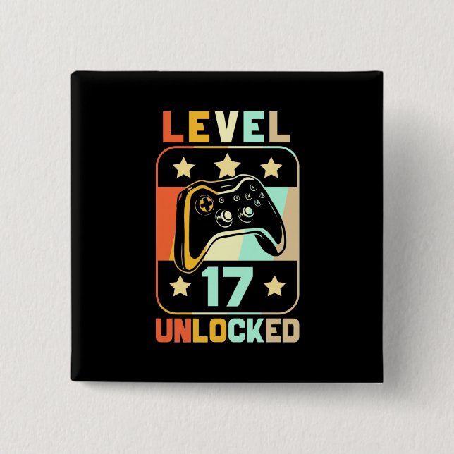 Level 17 Unlocked 15 Cm Square Badge (Front)