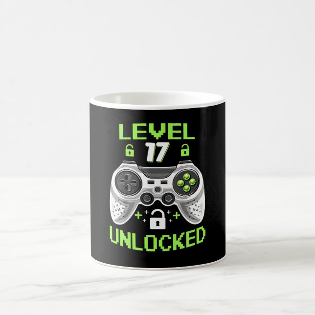 Level 17 Unlocked 17 Years Old Birthday Gift Coffee Mug (Center)
