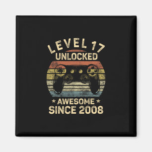 Level 17 Unlocked 17th Birthday 17 Year Old Gifts Magnet
